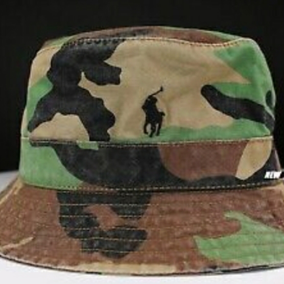 NWT Polo Ralph Lauren Camo Chino Bucket Hat - Multi - Picture 4 of 14